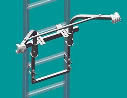 Ladder Stabilizer,Extended Ladder Stabilizer Accessory for Roof Gutter Guard&Wall,Ladder Stand-Off Heavy Duty Steel Wing Span/Wall Ladder Standoff with Non-Slip Rubber Bottom pad(Silver Gray-Steel)