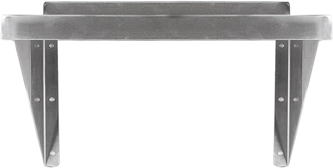 Stainless Steel Wall Shelf | Square Edge | Metal Shelving | Heavy Duty | Commercial Grade | Wall Mount | NSF Certified (8” Width x 16” Length)