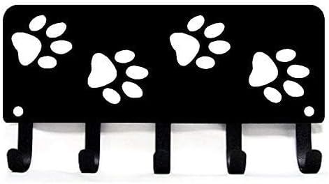 Walking Dog Paws Key Rack Hanger & Organizer - Small 6 inch Wide - Made in USA - Gifts for Dog Lovers