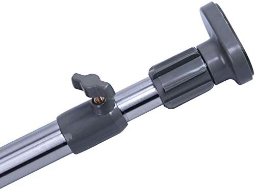 BAOYOUNI Adjustable Shower Curtain Rod Closet Wardrobe Tension Rail Window Curtain Hanging Bar 25.4mm Diameter for Bathroom Kitchen Balcony (Grey, 16-23 Inches)