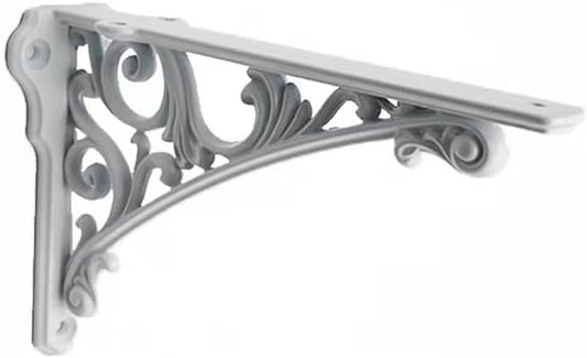 Decorative Shelf Bracket 6 inch, White Brackets for Shelving, Heavy Duty Vintage, DIY Projects, Hardware Included, 4 Pack, 5.9x4.17x1.73 inch,Baroque Style