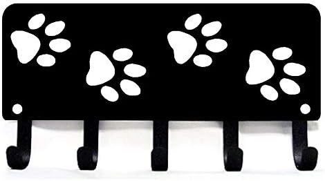 Walking Paws Key Rack Hanger & Dog Leash Organizer - Large 9 inch Wide - Made in USA Gifts for Dog Lovers