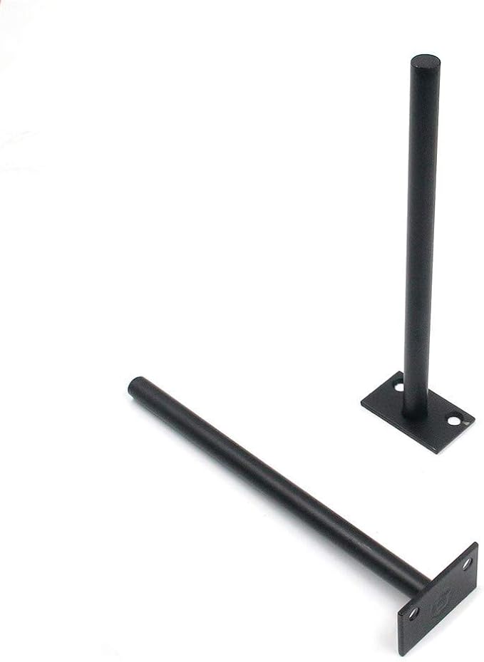 Antrader 4PCS Black Floating Shelf Brackets Blind Hidden Bracket Steel Heavy Duty Wall Shelf Support with Screws and Wall Plugs, Rod Length 7.87"