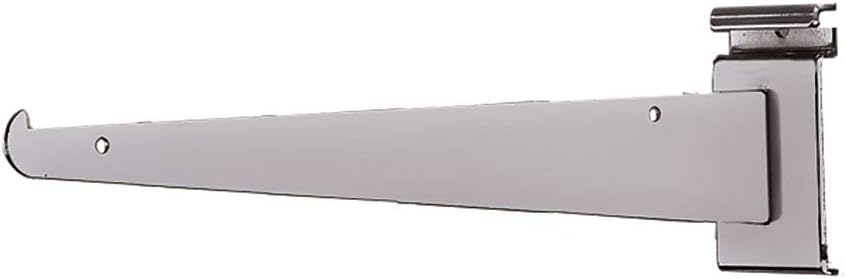 SSWBasics 14 inch Chrome Metal Shelf Bracket for Wire Grid - Pack of 5- Sturdy Chrome Metal Shelf Bracket for Grid Wall Shelves and Gridwall Shelves - Reliable Shelf Track for Retail Displays