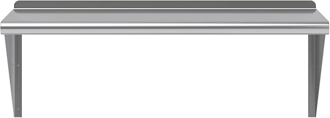NSF Certified 18 Gauge Heavy Duty Stainless Steel Wall Shelf with Brackets for Kitchens, Utility Rooms, Storage, Offices & Home (36"x18")