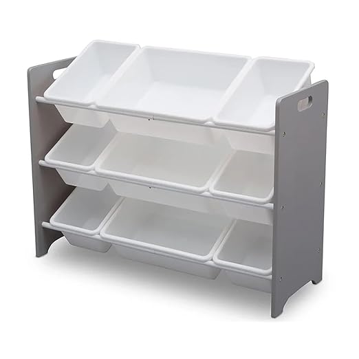 Delta Children MySize 9 Bin Plastic Toy Organizer - Greenguard Gold Certified, Grey