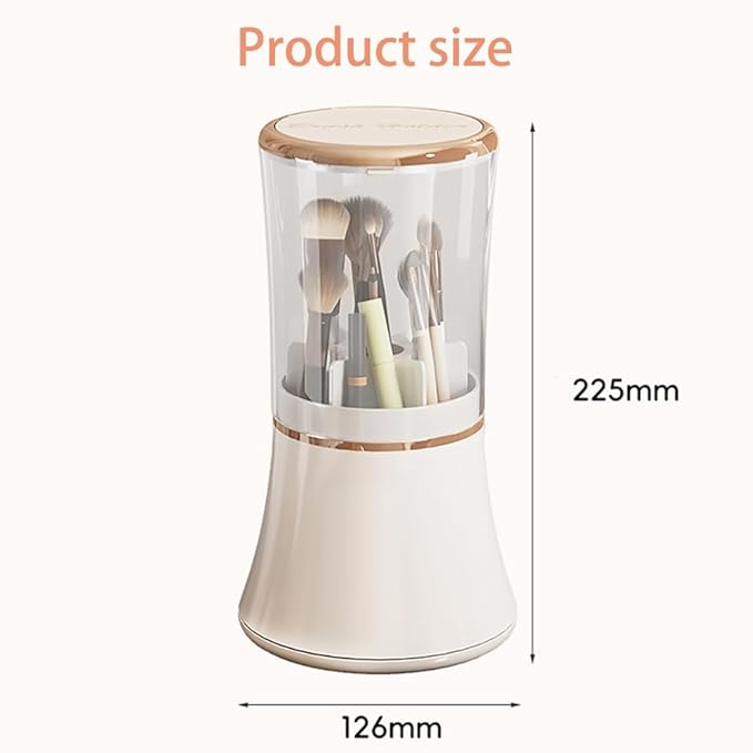 Exquisite makeup brush organizer, Makeup Brush Holder with Lid, Cosmetic Tools Storage Organizer for Vanity Desktop Bathroom Countertop ( White )