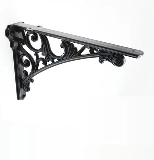 Decorative Shelf Bracket 6 inch, Black Brackets for Shelving, Heavy Duty Vintage, DIY Projects, Hardware Included, 2 Pack, 5.9x4.17x1.73 inch,Baroque Style