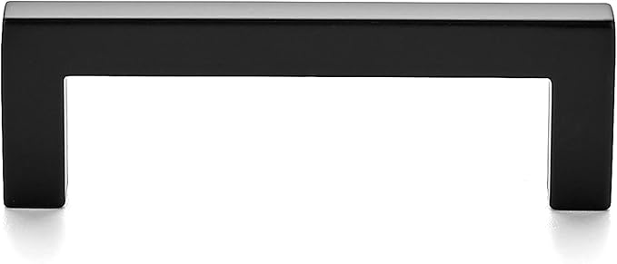Ravinte 50 Pack Solid 3 Inch Center to Center Slim Square Bar Drawer Handles - Cabinet Hardware in Matte Black - Kitchen Handles and Pulls