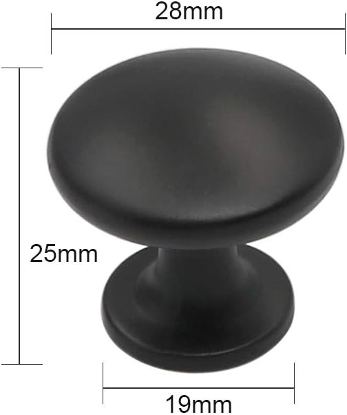 homdiy 15 Pack Black Round Drawer Knobs Solid Zinc Alloy Cabinet Knobs Kitchen Hardware for Bathroom, Closet, Wardrobe