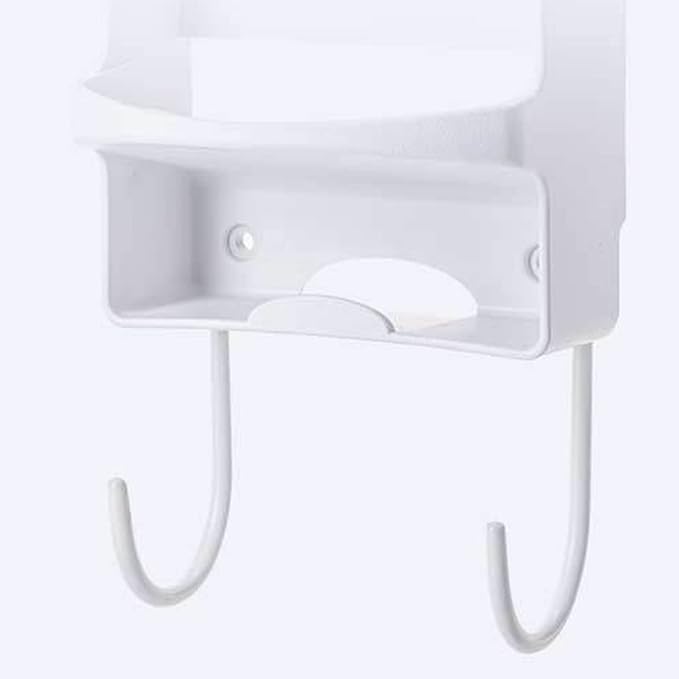 Iron Board Hanger, Wall Mounted Electric Iron Holder, Iron and Ironing Board Storage Organizer Shelf with Removable Hooks for Household Bathroom Laundry Room
