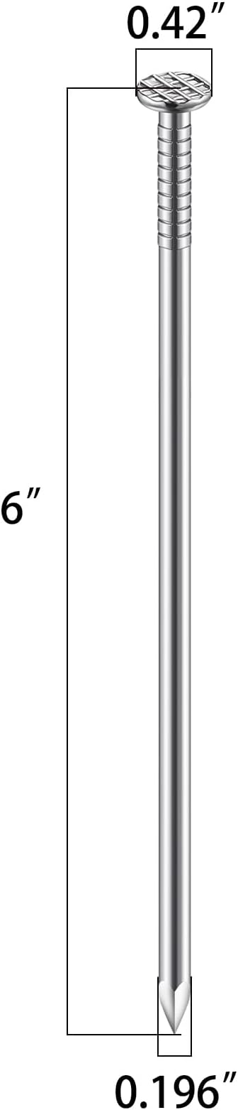 (7 pcs)6 inch Stainless Steel 304 Nails, Hanging Nails, Wall Nails, Dowels, Long Nails