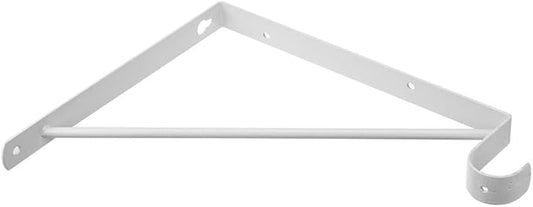 2 Pcs Shelf and Rod Brackets, Wall Mounted Shelf Supports White,SRB300
