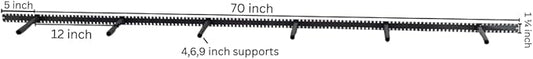 Floating Shelf Brackets - Sheppard Brackets - Easy Install - Heavy Duty (70 inch)