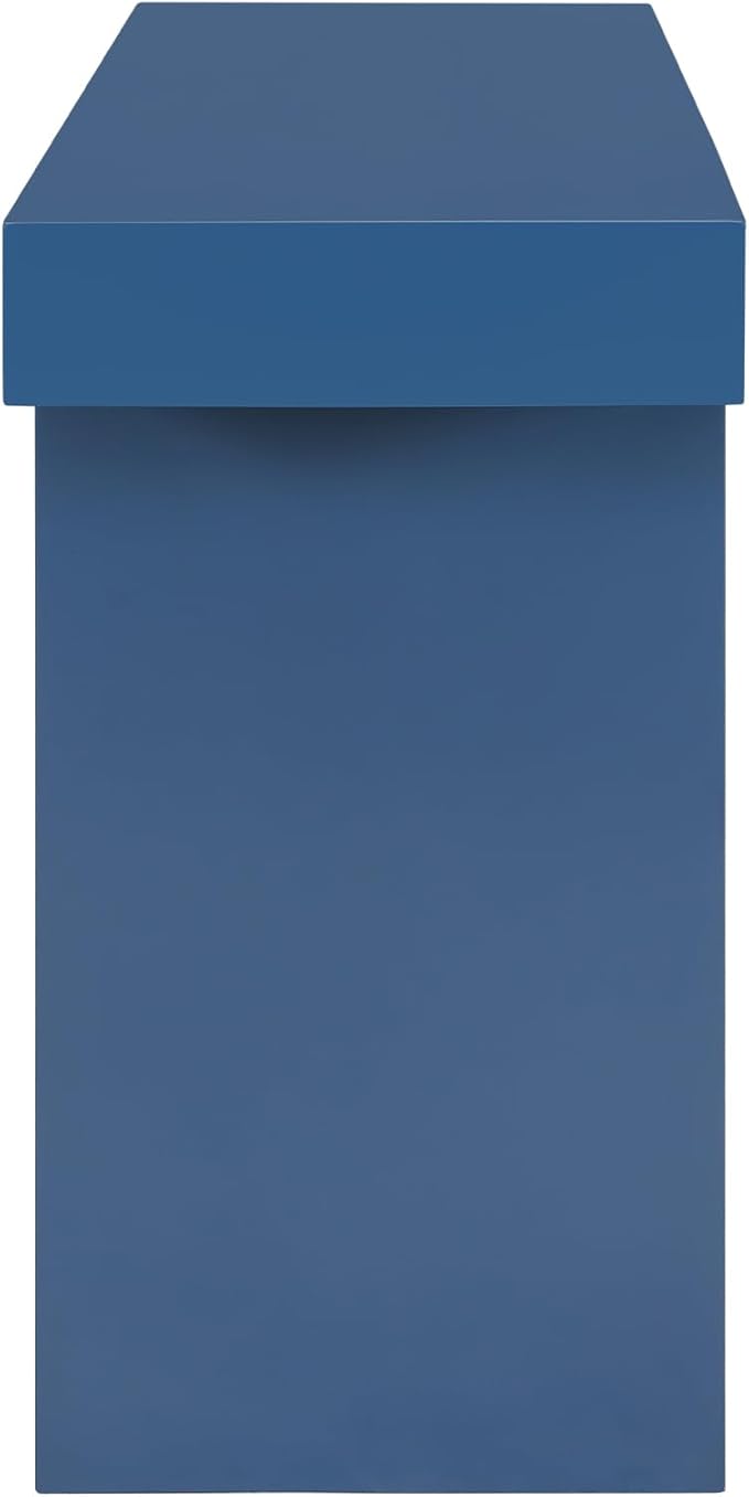 60" Large Console Table with Geometric Clean Lines Design,Stylish Entryway Table with Painted Finish and Adjustable Feet,Suitable for Living Room,Entryway,Navy Blue