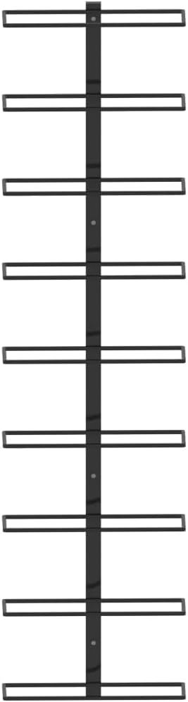 vidaXL Wall-Mounted Wine Rack | Durable Powder-Coated Iron Construction | Holds up to 9 Bottles | Modern Design | Includes Mounting Materials | Great Gift for Wine Lovers