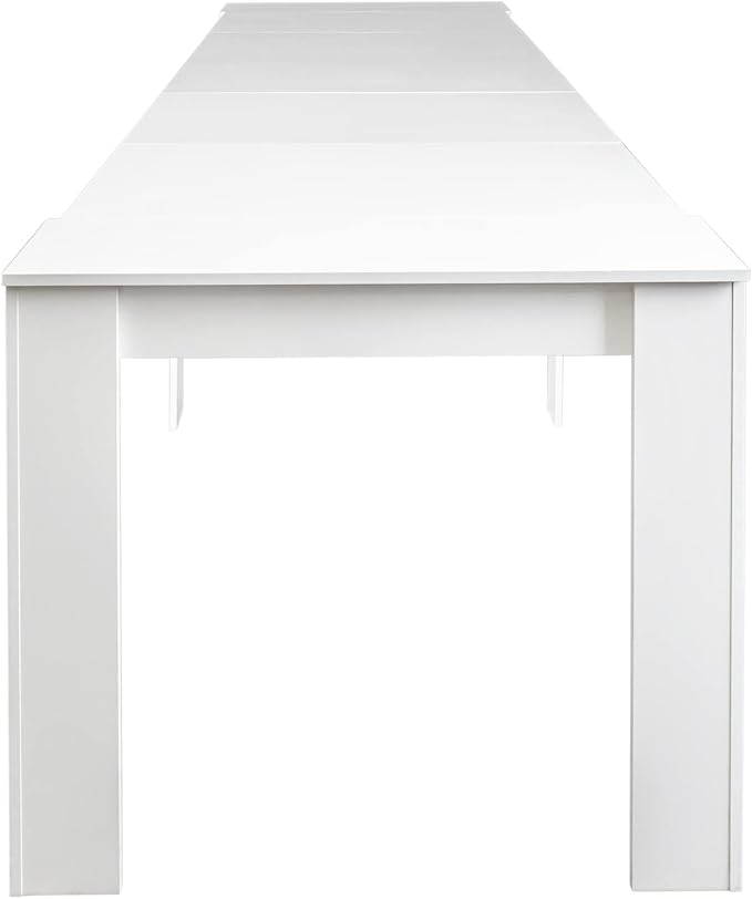 Transformer Table, Expandable Dining Table for 10-12 People, Folding Console Table Space Saving Furniture for Small Apartments, White