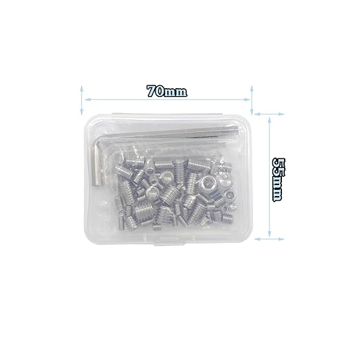 60pcs Set Screws, Allen Head Screws, Grub Screws M3 M4 M5 M6 M8 for Home Repair, Install Door Lock, Repair Furniture, Electronic Product, DIY, Fixtures (Stainless Steel 12 Sizes)
