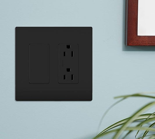 Legrand - OnQ Single Gang Keystone Phone Wall Plate or Cable Wall Plate, Keystone Wallplate, High-Impact Flame Retardant Plastic, Black, 25 Pack, WP3410BK