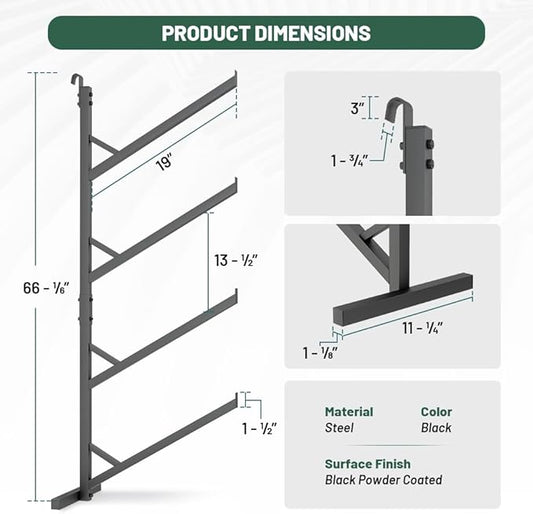 Yeeoy 4 Pack Shipping Container Shelving Brackets, 4 Tier Shipping Container Shelves, Steel Pipe Rack, Heavy Duty Adjustable Shelf Brackets for Containers Warehouse Garage, 18" L x 64" H