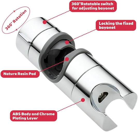 Kaxich Replacement Hand Shower Bracket for Slide Bar 19-25MM Adjustable Rail Shower Head Holder, Chrome Finished