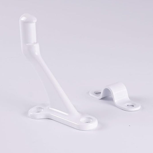 3 Pack White Glossy handrail Bracket,Handrail Stair Brackets 3" Heavy Duty Support Hardware Stairways, handrail Brackets for Indoor Stairs with Screws,Stair Railing Bracket Railing Bracket