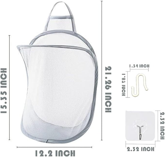 Mesh Collapsible Small Wall Laundry Baskets,Hanging Laundry Hamper,for Hotel, University Dormitory Use by HHSSALIN (1, CLASSIC)
