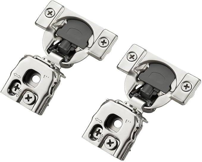 60 Pack 30 Pair 1 inch Overlay Soft Close Hinges for Kitchen Cabinet Hinges Satin Nickel Hidden Hinges Stainless Steel Concealed Hinge self Closing