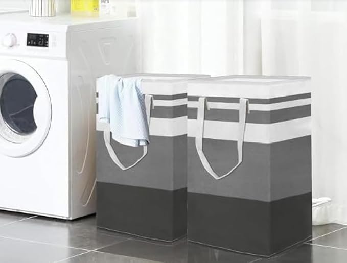 2-Pack Large Laundry Bag, Waterproof,Collapsible Tall Clothes Hamper with Extended Handles for Clothes Toys in the Dorm and Family,NO have Wire frame! not stand up!