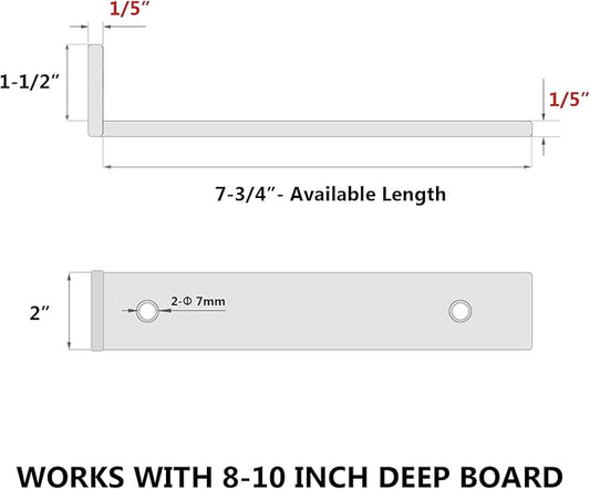 6-Pack 8 Inch Floating Shelf Brackets, Heavy Duty Hidden Shelves Bracket for Kitchen, Nursery, Black Powder Coated Steel