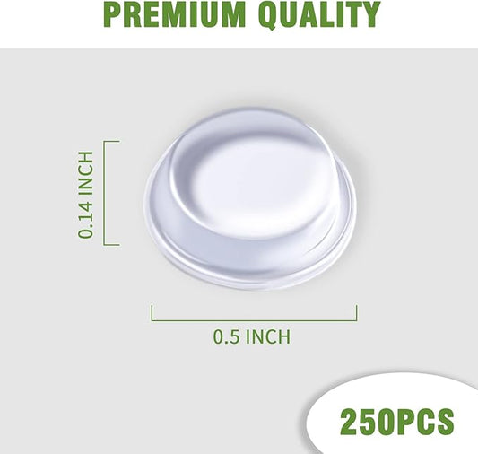 Super High Viscosity Cabinet Door Bumpers -250 pcs 1/2”Diameter Clear Adhesive Pads New PU Material Glass Hardware Bumpers for Drawers, Glass Tops, Small Furniture(250pcs)