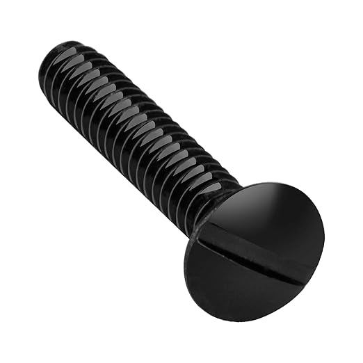 Henne Bery 3/4" Long 6-32 Thread, Oval Head Milled Slot Replacement Wall Plate Screws, 50 Pack, Black