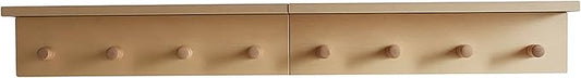 Entrance Coat Rack ,Coat Hooks, Wall-Mounted Wooden Hook Rack, Wall-Mounted Shelves are Very Suitable (Birch Color Finish—A-2)