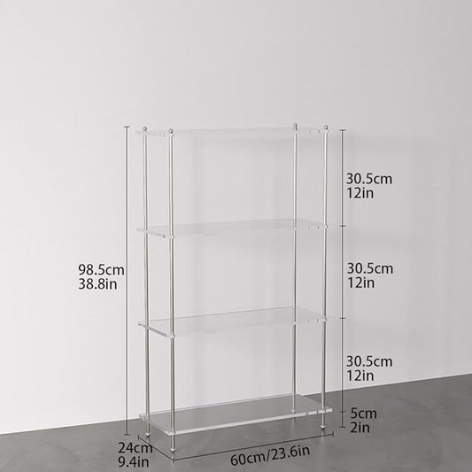 Acrylic Bathroom Organizers and Storage, Utility Shelving Unit Steel Organizer, Kitchen Island, Bakers Rack with Storage for Home, Kitchen, Office(98.5cm-38.8in)