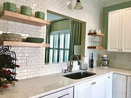 Floating Shelf Bracket - 2 Pack 24” Hidden Shelf Brackets, 150 LB Weight Capacity, Supports Wall Mounted Floating Shelves of Any Length,3/4 Inch Industrial Solid Steel Support Rods - Walnut Wood Works