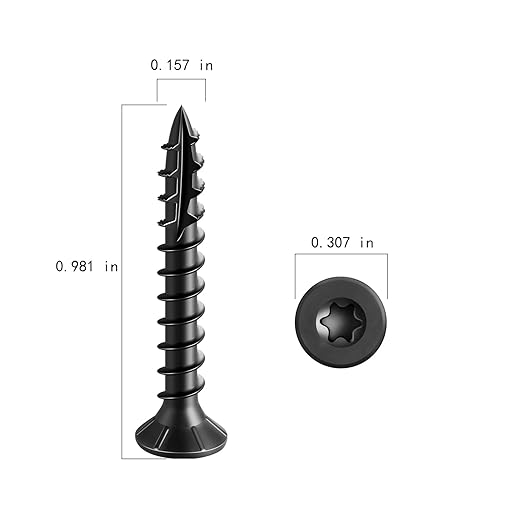 #8 * 1" Black Deck Screws, (3500pcs) 15 lbs.Exterior Wood Screws, Rust Resistant epoxy Coated, Bronze, T20 Star Bit