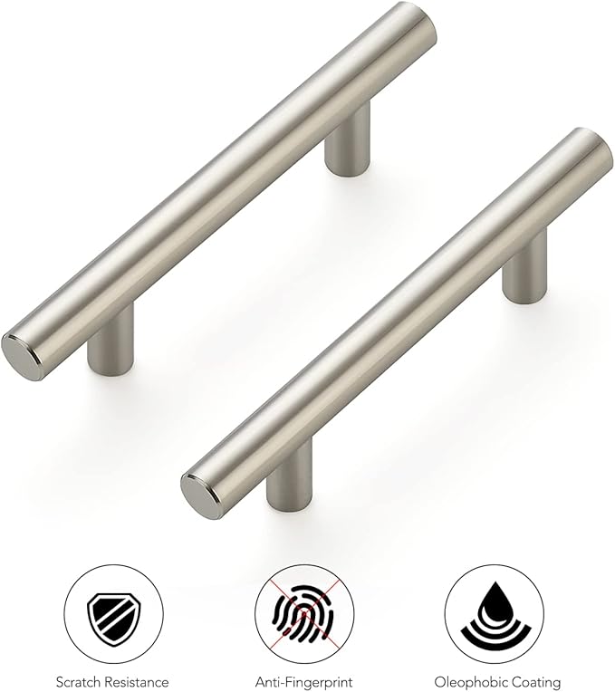 Ravinte 60 Pack | 5 Inch Cabinet Pulls Brushed Nickel Stainless Steel Kitchen Cupboard Handles Cabinet Handles 5 Inch Length, 3 Inch Hole Center