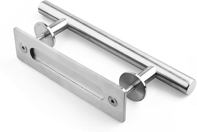 SMARTSTANDARD 12" Barn Door Handles 2PCS,Sliding Barn Door Pull Handle Stainless Steel,Heavy Duty Large Rustic Two-Side Design for Gates Garages Sheds Furniture Round
