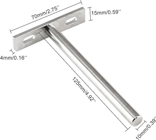 Luomorgo 4 Pcs 5 Inch Floating Shelf Bracket Blind Shelf Bracket Hidden Brackets for Floating Wood Shelves - Screws and Wall Plugs Included