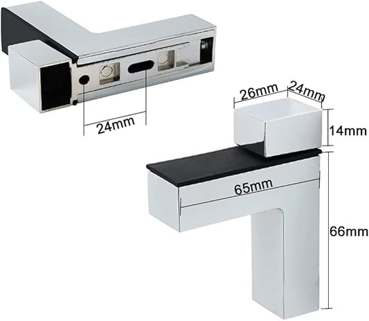 awen 2 Pcs Adjustable Wood/Glass Floating Shelf Brackets Wall Mount, Polished Chrome