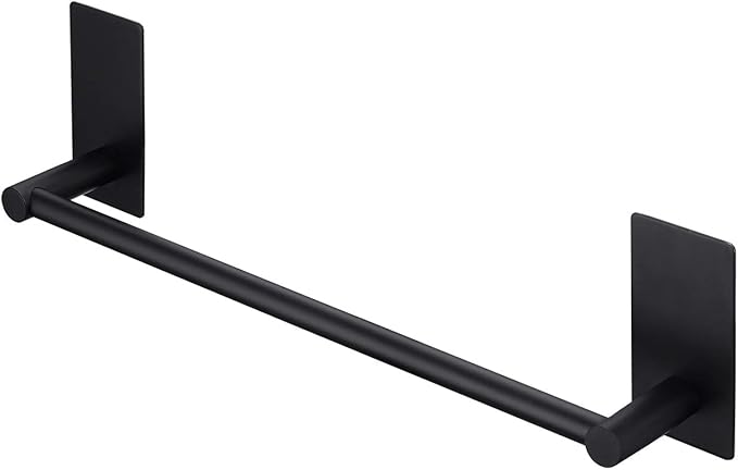 KES 12-Inch Towel Bar for Bathrooms, Adhesive Hand Towel Holder, Wall Mounted No Drill SUS 304 Stainless Steel Matte Black, A7000S30-BK