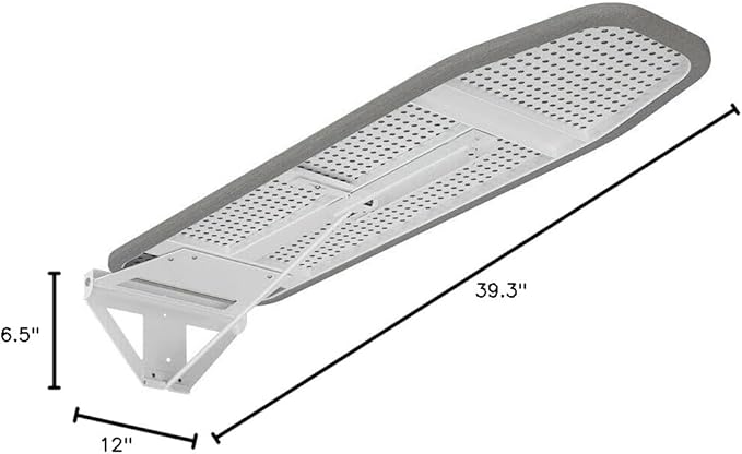 Wall-Mounted Ironing Board, Foldable Laundry Iron Board, Space Saving Ironing Station, Swivel Ironing Board with Heat Resistant Cover for Home, Apartment & Small Spaces, 39.3" x 12" Gray