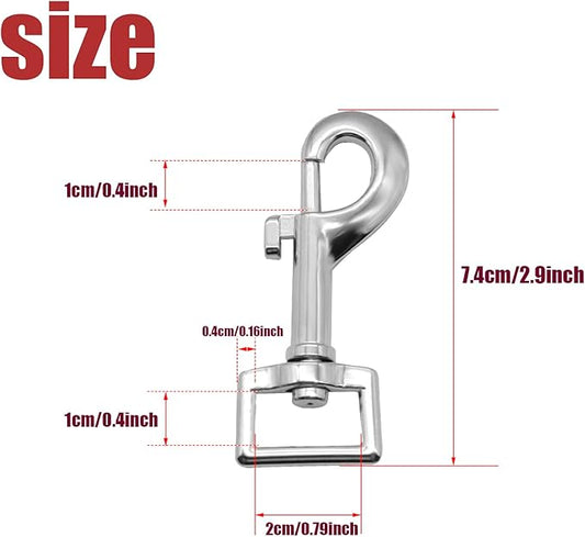 4 Pack Swivel Bolt Snap Hooks Dog Leash Hooks Dog Clips Trigger Snaps for Heavy Duty Pet Leashes & Collar, Flag Clasp, Single Ended Clip, Key Chain Clasp, Pet Buckle, DIY Project