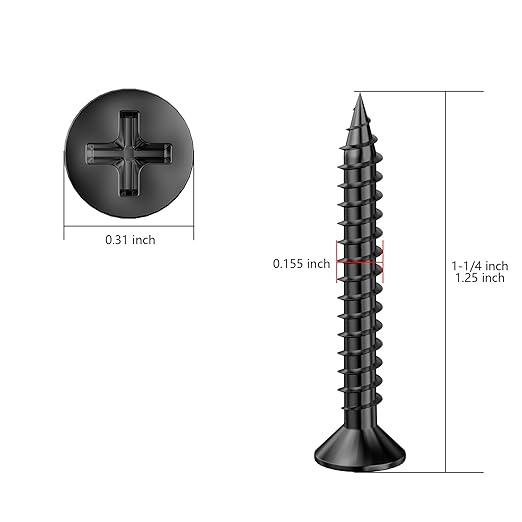 Wensilon(616 pcs) Phillips Truss Head Wood Screws、Self Tapping Screws、Concrete Screws with Drywall Plastic Anchors Assortment Kit