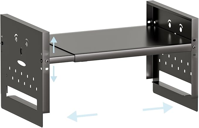 Adjustable Top Storage Shelf for Refrigerator or Washer, Dryer Countertop, Expandable Storage Shelves for Kitchen, Laundry Room and Dorm Room (Gray)