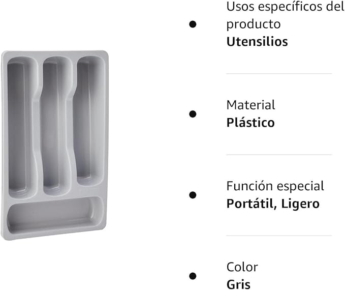 Curver 228006 Cutlery Tray Small Gray Plastic 33 x 20 x 6 cm
