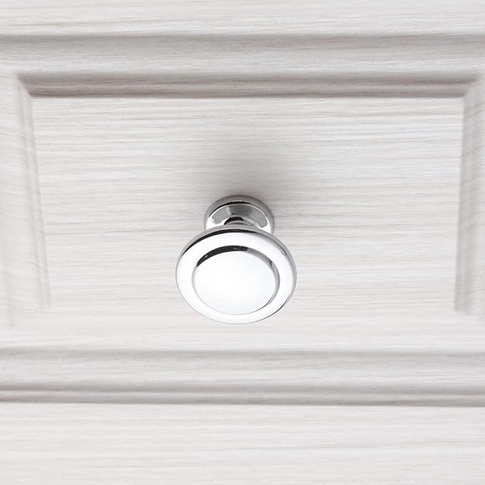 KOOFIZO Round Cabinet Knobs Polished Chrome Cabinet Pulls, Dia. 1-1/4 Inch, 10 Pack Chrome Drawer Knobs for Kitchen Cabinets 1960 Drawers Dresser Cupboard Bedroom Bathroom