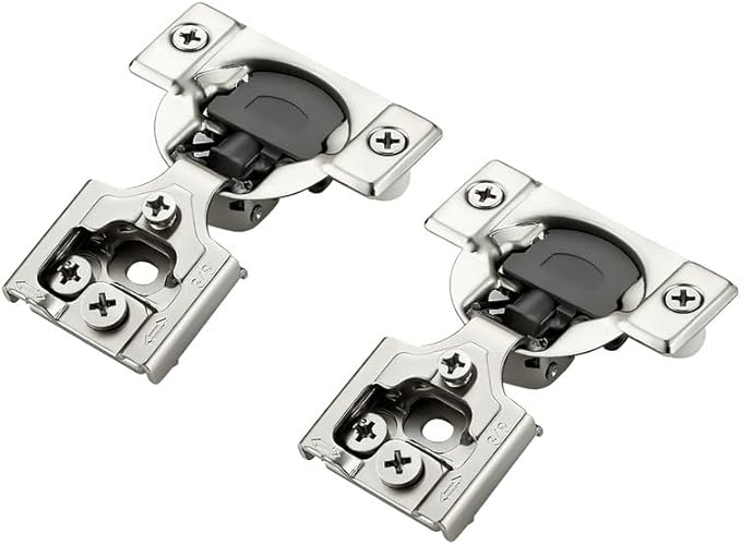 Ravinte 30 Pack 15 Pairs 3/8 Inch Overlay Soft Close Hinges for Kitchen Cabinet Satin Nickel Hidden Stainless Steel Concealed Hinges self Closing