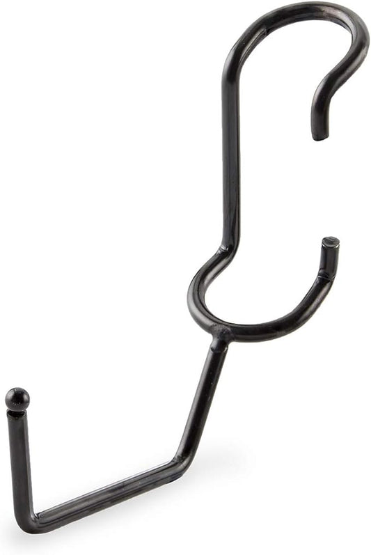 Shelf Pole Hooks | 5-Pack Black Utility Hooks | Snap-On Hanging Hooks for 1" Wire, Metal & Metro Shelving | Heavy Duty Garage, Workshop & Basement Storage Hooks