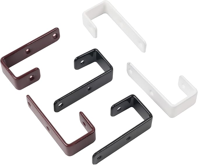 4 Pack Bunk Bed Ladder Hook, Inside 1" Kids Bunk Bed Replacement Hardware, White PVC Metal Loft Bed Ladder Hooks, Camper/Rv Bunk Ladder J Brackets with 2 Size Screws (4 Pcak, White)